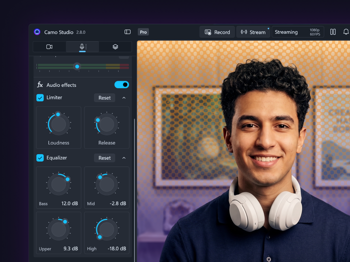 Les nouveaux outils audio de Camo Studio sur Windows