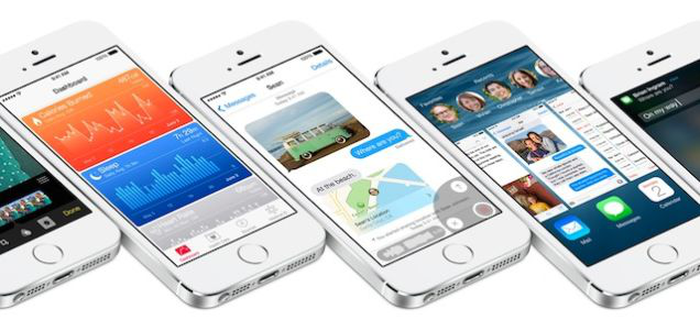 iPhones com iOS 8 iPhones running iOS 8