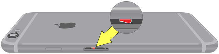 The iPhone 6's liquid contact indicator