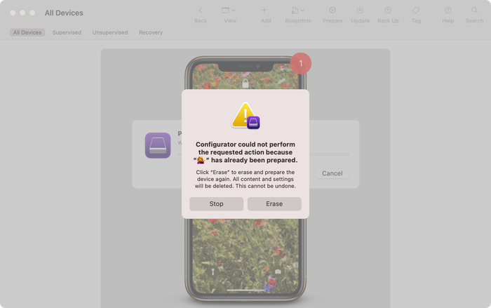 Apple configurator may state that your device has already been prepared Apple configurator may state that your device has already been prepared