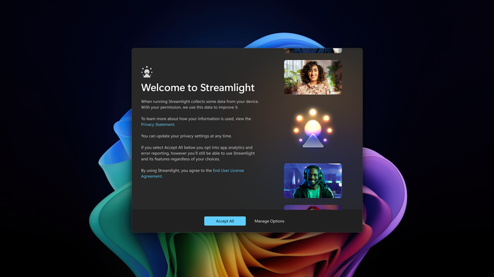 Streamlights Begrüßungsbildschirm Streamlight's welcome screen