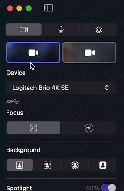 Using Camo Studio's camera settings