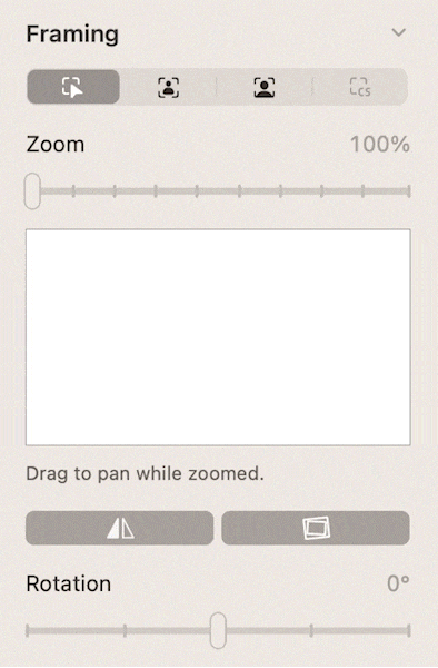 Camo's image transformation controls Camo's image transformation controls