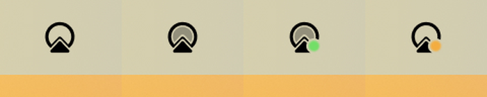Camo Studio showing idle, ready, active, and warning Camo Studio showing idle, ready, active, and warning