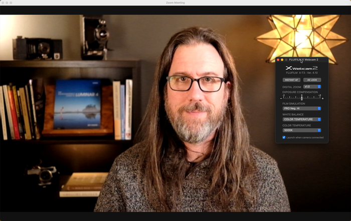 The resolution of the Fujifilm X Webcam utility is almost laughably low. The resolution of the Fujifilm X Webcam utility is almost laughably low.