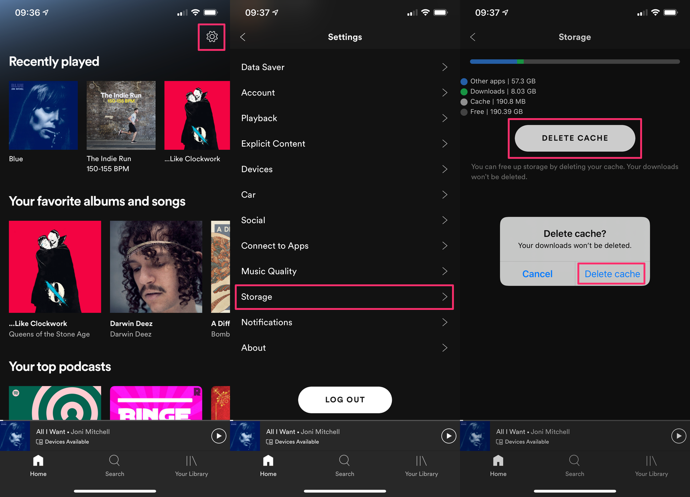 Удалить spotify. Удалить подкасты. Iphone Storage Full удалить. Подкасты очистить документы и данные. Spotify как убрать подкасты с главного экрана.