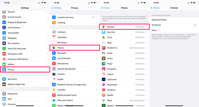 Following these steps allows you to control which photos Chrome can access Following these steps allows you to control which photos Chrome can access