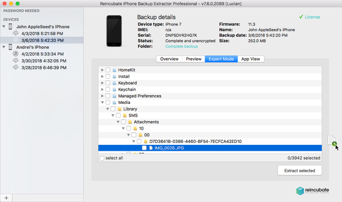 Drag and drop iOS data recovery
