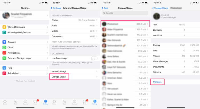 Your WhatsApp chats will be sorted from largest to smallest