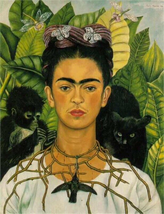 Frida Kahlo’s Self-Portrait With Thorn Necklace and Hummingbird Frida Kahlo’s Self-Portrait With Thorn Necklace and Hummingbird