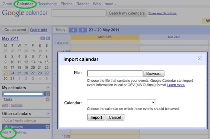 importing google calendar to notion