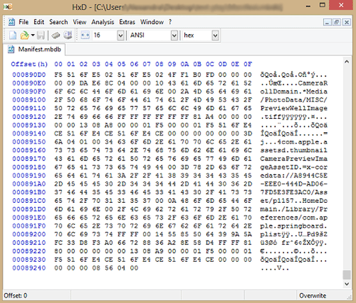 Editing the manifest with HxD (thanks for the tip, Taylor!)