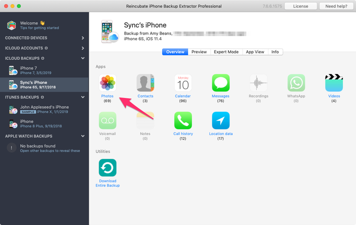 How to download iCloud photos with iPhone Backup Extractor