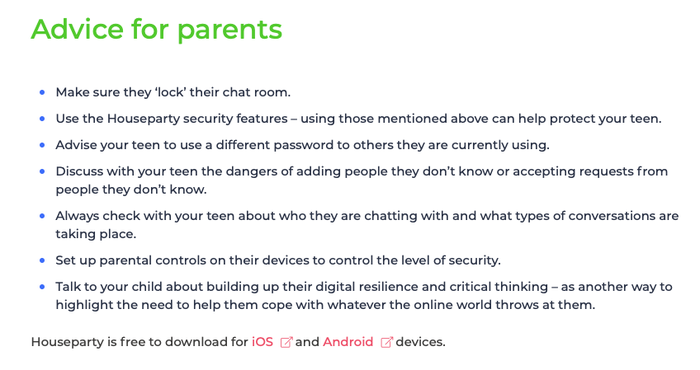 Internet Matters’ guidance for parents on Houseparty Internet Matters’ guidance for parents on Houseparty