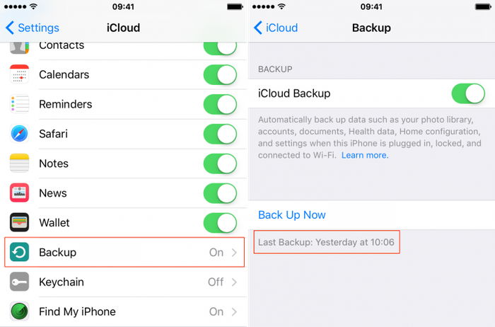 does iphone backup include text messages