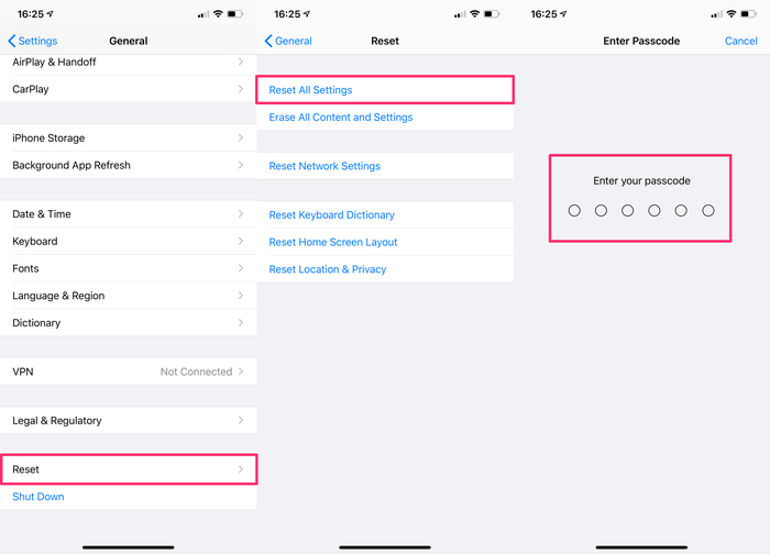 iphone forgot old passcode reset encrypted data