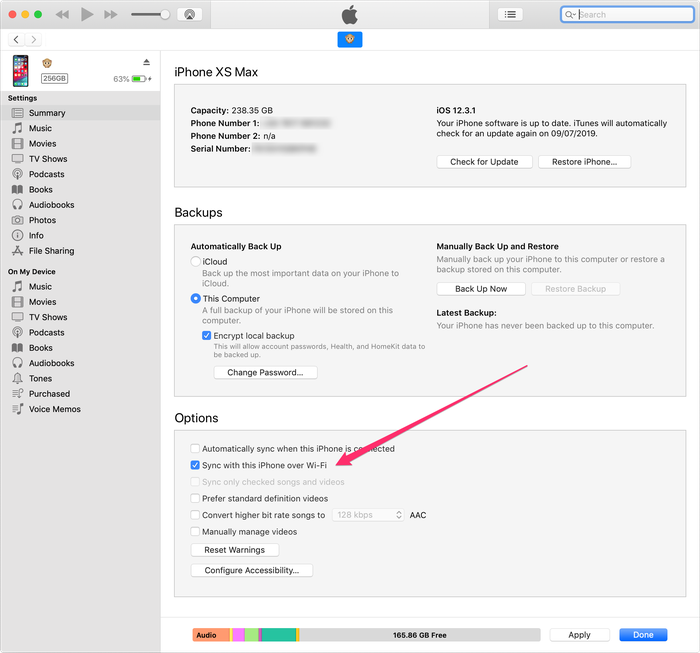 use local cloud backup instead of online