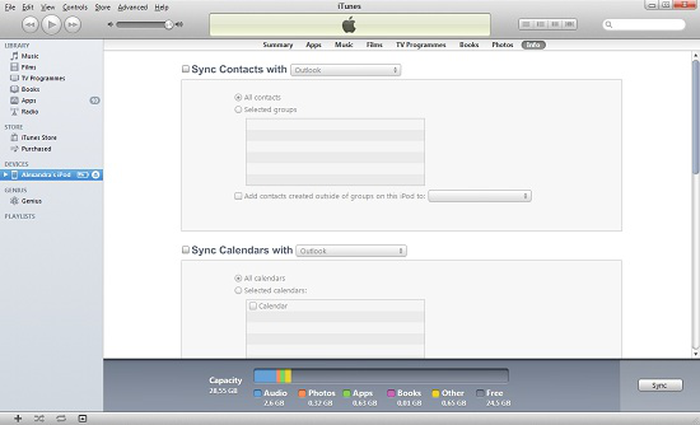 Sync Calendar with iTunes