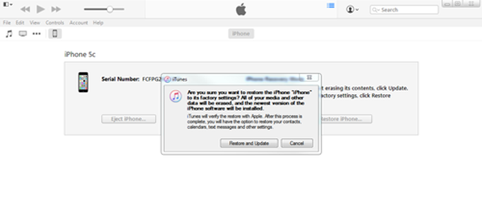 iTunes' restore and update prompt from DFU mode