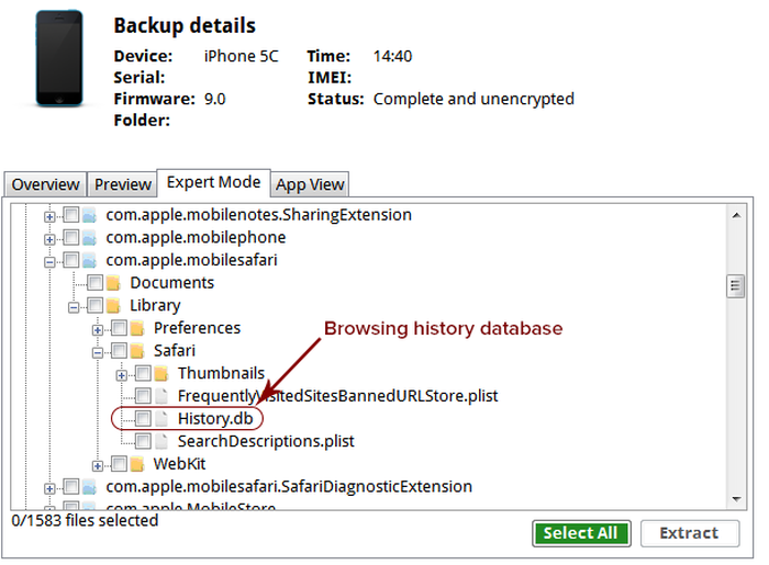 Safari database pre-iOS 9.3 Safari database pre-iOS 9.3