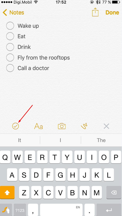 NotesのTo Doリスト A to-do list in Notes
