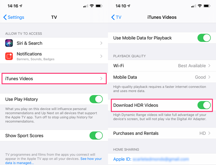 Avoid downloading HDR Videos to save iPhone storage