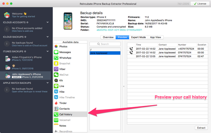 How to recover your iPhone call history - iPhone Backup Extractor